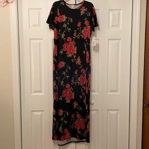LulaRoe Maria Dress- Black Floral-NWT